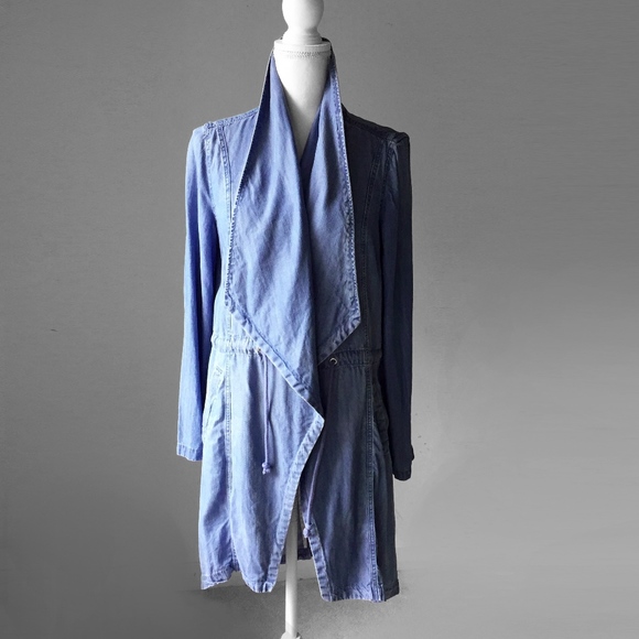 Max Jeans Jackets & Blazers - MAX JEANS waterfall tencel chambray trench jacket